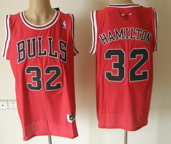 NBA Chicago Bulls 32 Richard Hamilton Authentic Red Jersey